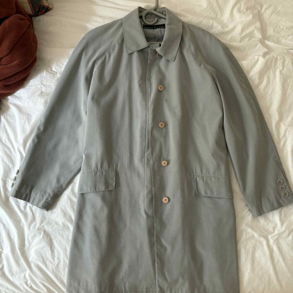 Anne Klein Dove Grey Car Coat Trench Coat
